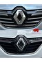 Clio 4 (2012-2018) Compatible New Design Emblem Cover Sticker - Piano Black, Black & Gray - 3