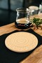 Bohemian Patterned Concrete Coaster Set – 10 cm - 4 Mixed Colors (White, Gray, Yellow, Tile) - 3