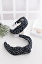 Mini Polka Dot Patterned Knotted Satin Crown - for Adults - 5