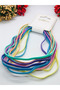 Women Men 12 Pack Hair Band Multicolor Elastic Athlete Band Rubber Bandana - 5