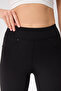 Black High Waist Flared Leg Pocket Diver Pants Leggings - 3