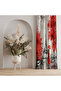 Romantic Paris Pattern Background Curtain – 140X260 cm Single Wing in Black, White & Red Shades