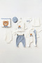 Süzene Teddy Bear Ribbed Baby Boy Newborn 10 Piece Hospital Outfit Set