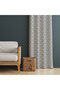 Decorative Gray Background Curtain with Star Pattern – Sophisticated and Stylish Atmosphere 140X260 cm Single Wing - 2