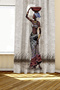 Artistic & Ethnic Design Background Curtain – Traditional Figure Patterned 140X260 cm Single Wing - 5