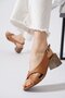 Asran Cross Genuine Leather Women's Heeled Sandals Tan Skin