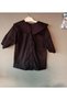 Girl's Short Sleeve Design Collar Shirt Black - 2
