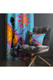 Decorative Artistic Figured Background Curtain – Dynamic & Stylish Style 140X260 cm Single Wing - 5