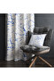Blue on White Abstrakt Patterned Background Curtain – Elegant and Original Design 140X260 cm Single Wing - 4