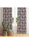 Purple & Beige Geometric Patterned Background Curtain – Modern & Aesthetic Touch 140X260 cm Single Wing - 2