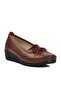 Tan Genuine Leather Women's Flat Casual Casual Shoes - 3