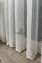 Lineart Skirt Patterned Modern Line Detailed White Knitted Tulle Curtain |   New Season (1X3 Dense Pleat Stitched) - 3
