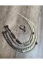 4-Piece Thick Braided Snap Buckle - Dark Auburn & Platinum Ombre