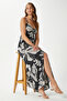 Women's Greta Black Ecru Strappy Viscose Long Dress - 8