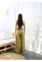 Leyla Sanat a New Perspective on Art Linen Front Cross Piece Elastic and Lacing Wide Leg - 2