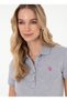 U.S. Polo Assn. Polo Neck Gray Melange Women's T-Shirt Gtp-Iy025 - 2