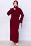 Side Tie Ayrobin Skirt Suit Claret Red Hm2738 - 3