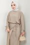 Lace-Up Detail Skirt Set Beige HM2724