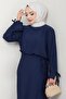 Lace Detailed Skirt Suit Navy Blue Hm2724 - 6