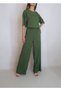 Women's Khaki Green Cycling Collar Trousers Viscosa Suit Yy 101221