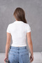 Women's Polo Neck Side Gathered Ribbed Knitted Tshirt - 6