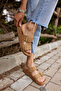 Parsy Women's Hold Tan Real Suede Slippers - 4