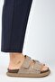 Lillo Women's Genuine Leather Double Velcro Mink Slippers - 2