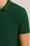 Men's Short Sleeve Polo Neck Zippered Tshirt Green - 3