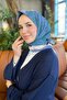 وشاح قطن سلطان فريش - نمط أوراق الشجر - SFE006-01 - نيلي، أخضر - 3