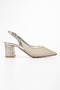 Women's Stan Gold Glitter Thick Heeled Shoes - 2