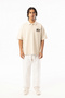 Breast Stress Less! Good Luck Embroidered Double Pike Fabric Men's Polo Neck Oversize T-Shirt - 3