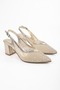 Women's Stan Gold Glitter Thick Heeled Shoes