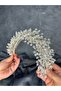 Elisa Thin Beaded Bridal Crown Turban and Hair Accessory - 7