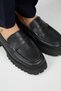 Cepmen Women's Leather Cornered Genuine Leather Loafer Black Shoes - 4