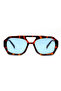Rectangular Design Leopard Frame Blue Glass Women Sunglasses Vehla - 4