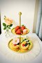 2 Tiers Gold Cookie Stand, Decorative Presentation Tray, Cake Serving - 4