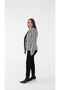 WOMEN'S BLAZER STRIPED ONE BUTTON JACKET-WHITE - 2