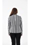 WOMEN'S BLAZER STRIPED ONE BUTTON JACKET-WHITE - 3