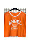 تي شيرت قصير كبير الحجم مطبوع عليه Angel - 2