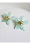 Green Flower Earrings 4 cm - 4