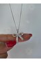 Women's Steel Bow Necklace with Zircon Stone - 5