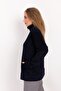 Women's Navy Blue Single Top Fleece Jacket - 4