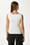 بلوزة نسائية بيضاء بدون أكمام من Nova Boat Neck Lux Touch ذات ملمس ناعم - 8