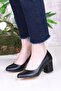 35809 Plain Simple Comfortable Stylish Round Toe Thick Heeled Women's Shoes - 2