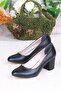35809 Plain Simple Comfortable Stylish Round Toe Thick Heeled Women's Shoes - 5