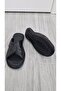 Genuine Real Leather Men's Slippers Summer Lightweight Anti-Sweat Slippers Leather Black - 2