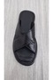 Genuine Real Leather Men's Slippers Summer Lightweight Anti-Sweat Slippers Leather Black - 5