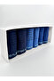 Men's Short Elasticless Socks Set of 6. 3 Different Navy Blue Toned Cotton Socks - 4