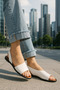 White Women's Minimalist Sandals Stylish and Comfortable Open Toe Shoes