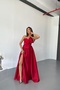 Bow-Detail Princess Lace-Up Back Organza Evening Dress Slim Fit - 7